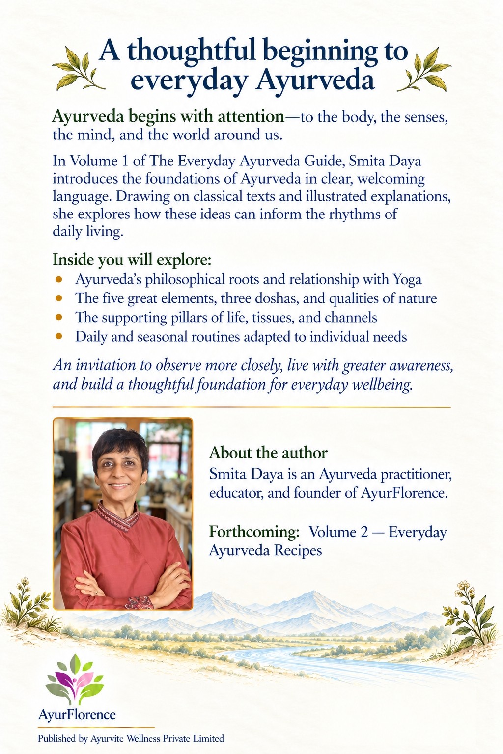 The Everyday Ayurveda Guide Volume 1 back cover